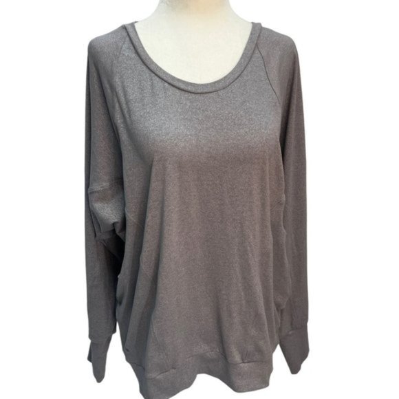 Lole Grey Batwing Oversized Long Sleeve Workout Top Size M - Picture 1 of 11